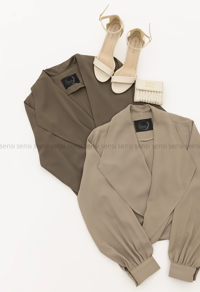 شومیزیقه شل جلو پیچ ساتن کد1005375